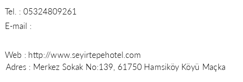Seyirtepe Butik Otel & Restaurant telefon numaralar, faks, e-mail, posta adresi ve iletiim bilgileri